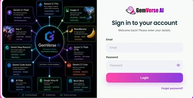 GemVerse AI review dashboard featuring multiple Google AI technologies in one platform